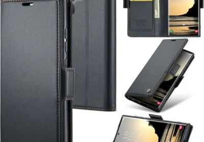 free ads oiysrtoc Hoes voor Samsung Galaxy S25 Ultra, Premium Leerhoes met 3 Kaartvakken, RFID Blokkering, Opvouwbaar Kickstand in Netherlands