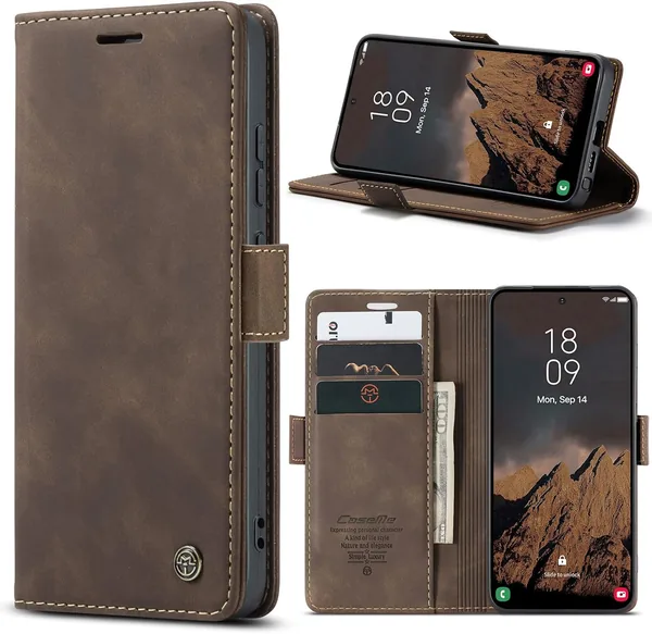 free ads Ottcooed Cas för Samsung Galaxy S26 Ultra, Premium PU Leather Flip Cover