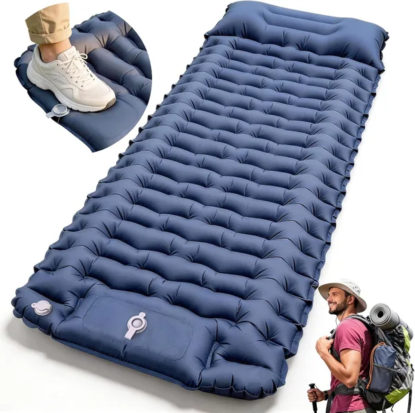 free ads Palopalo Inflatable Camping Sleeping Pad with Pillow, Connectable Design for 2+ Persons, Ultralight