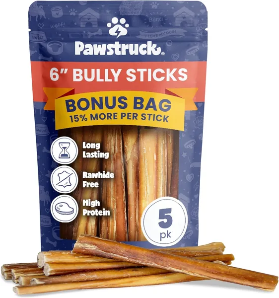 free ads Pawstruck Bully Sticks 6″ Raw Beef Pizzle Dog Treats Best Deal