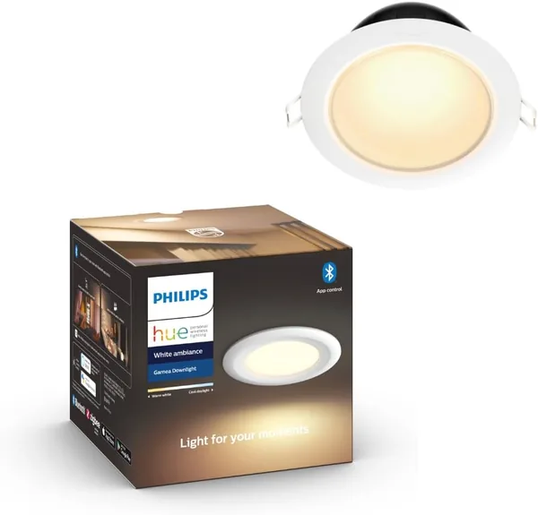 free ads Philips Hue 51107 White Ambiance LED Downlight, 5″ Round, Best Deal