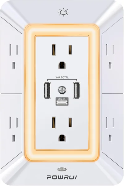 free ads POWRUI Multi Plug Power Strip 6 Outlets USB Extender Best Deal