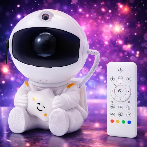 free ads Projeção de Galáxia Astronauta LED com Controle Remoto – Luz Noturna de Estrelas Coloridas 360° – Luminária Decorativa para Quarto