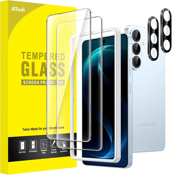 free ads Protection d’écran JETech pour Samsung Galaxy S26 avec protecteur de lentille de caméra, verre trempé 9H, compatible empreinte digitale
