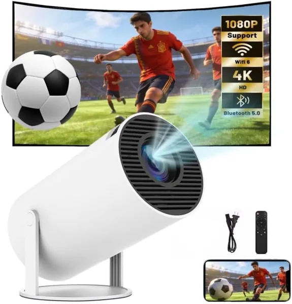free ads Proyector portátil TEKXDD 2026 mejorado: 4K, WiFi 6, Bluetooth 5.4, Android 13, giratorio 180° | Oferta del 18%