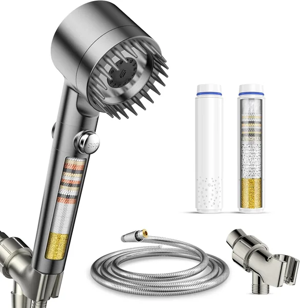 free ads PWERAN High Pressure Shower Head – 3 Modes + Handheld + Filters for Hard Water