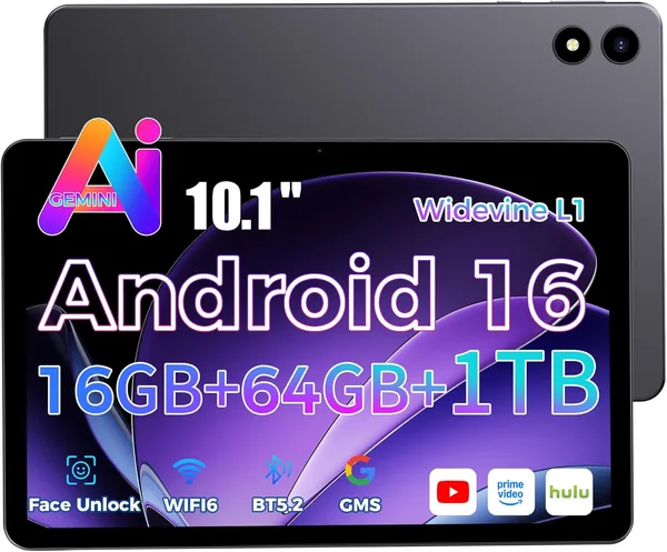 free ads RebotAi 2026 Tablet: 10.1 Zoll Android 16 mit Gemini AI, 16GB RAM + 64GB ROM, WiFi 6 & BT 5.2 – 57% Rabatt