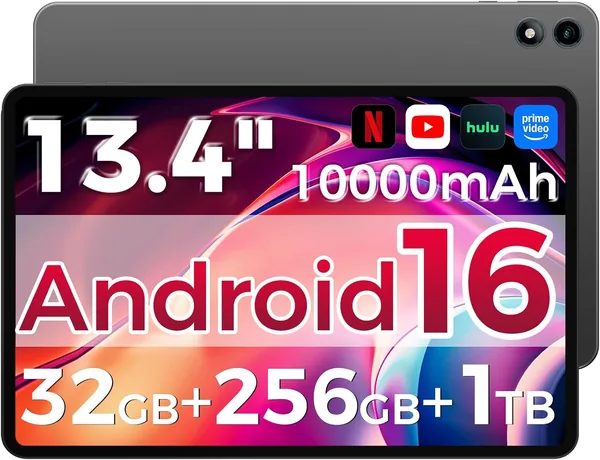 free ads RebotAi Android 16 Tablet, 13.4 Pulgadas con Procesador Octa-Core, 32GB RAM + 256GB ROM, 10000mAh Batería – 27% de Descuento