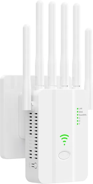 free ads Repetidor WiFi Potente con 6 Antenas, Amplificador de Señal, 2 Puertos LAN, Modos (Repetidor, Router, AP)