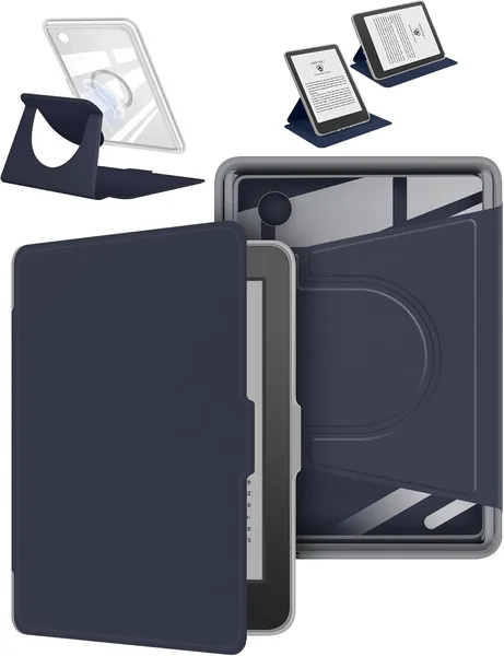 free ads Sakenitly 360° Rotating Case for Kobo Clara BW 2024, Clear Back Magnetic Stand