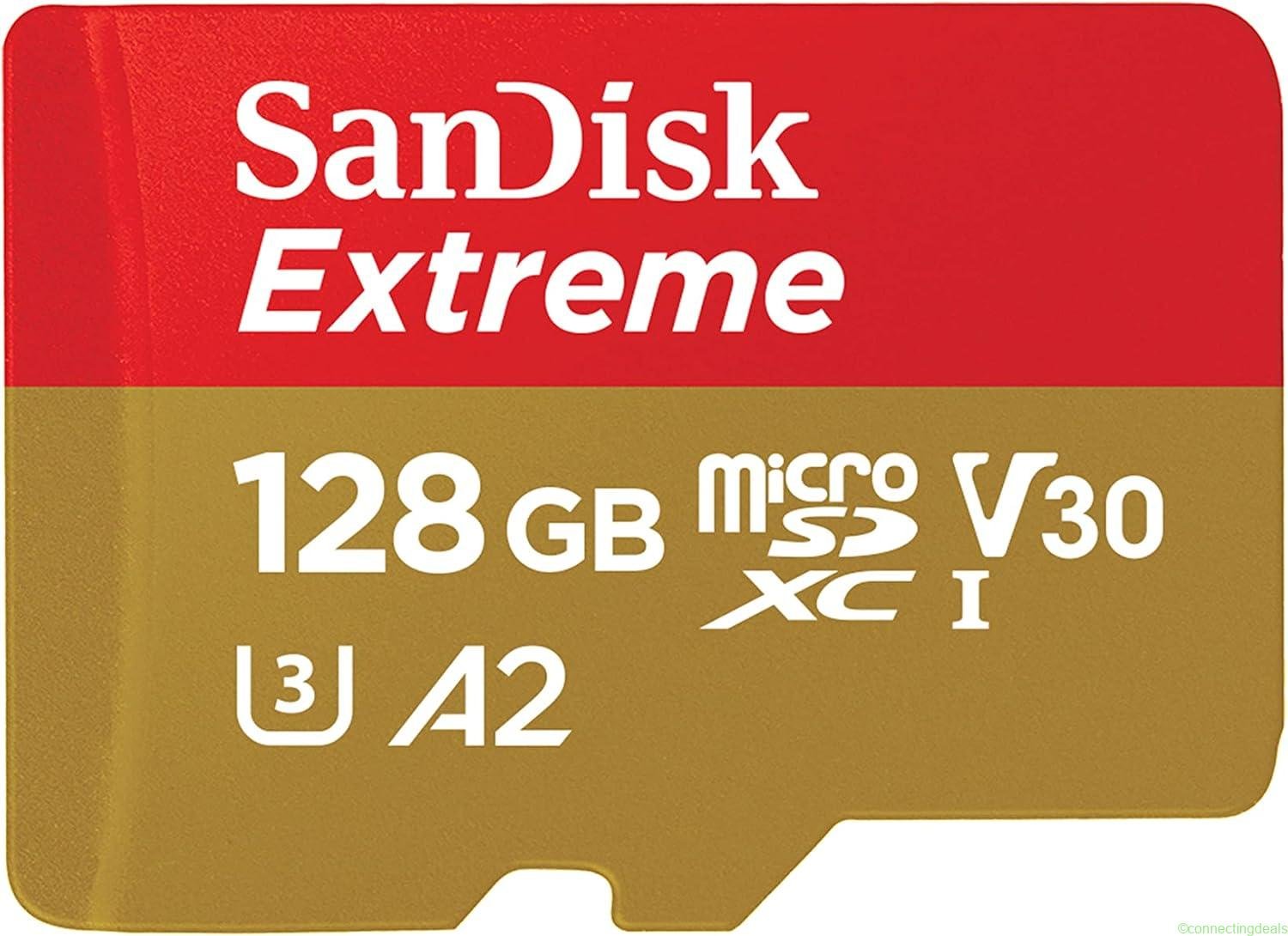 free ads SanDisk 128GB Extreme microSDXC Card + Adapter – 17% Off