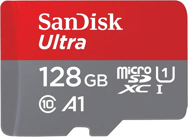 free ads SanDisk Ultra Android microSDXC UHS-I Speicherkarte 128 GB + Adapter (für Smartphones und Tablets, A1, Klasse 10, U1, Full HD Video)