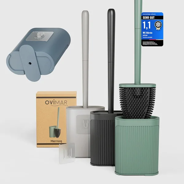 free ads Scopino per WC Ovimar Mernoq in Silicone, Verde, Larghezza 6 cm, Fissaggio Opzionale