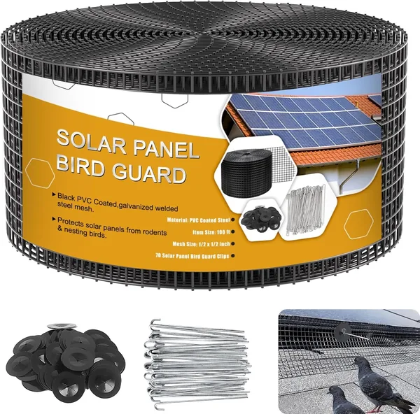 free ads Solar Panel Bird Guard Roll Kit – 8in x 100ft Galvanized Mesh