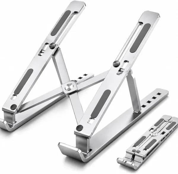 free ads Suporte Ergonômico para Notebook e Tablet em Alumínio Ajustável e Dobrável com Base Antiderrapante – Compatível com MacBook, Lenovo, Dell, etc. | Best Deal
