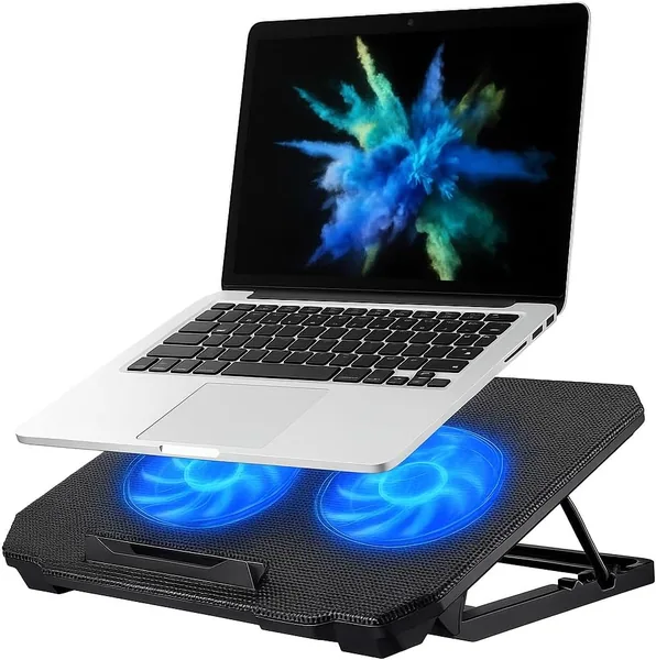 free ads Suporte para Notebook com Cooler Duplo Silencioso – 8 Níveis de Ajuste Ergonômico, Saída USB e Iluminação Interna | Save 32%