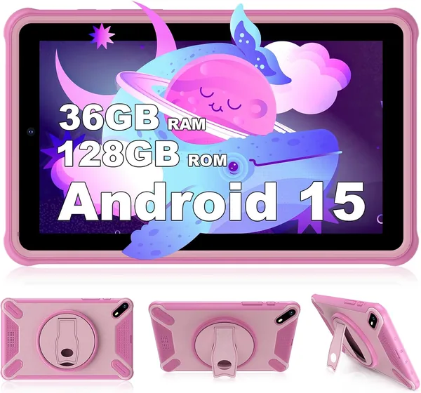free ads Tablet Genérico 7 Pulgadas Android 15, 36GB RAM + 128GB ROM, 6580mAh, Rosa