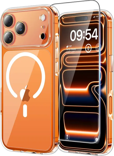 free ads TAURI iPhone 17 Pro Hoes met Schermbeschermer 6.3″, Compatibel met MagSafe, Militaire Kwaliteit, [Niet Verkleuring]