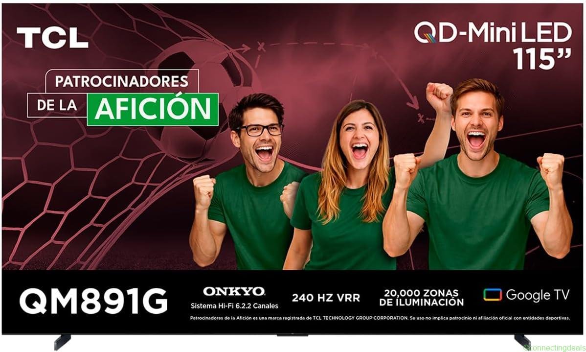 free ads TCL Smart TV 115″ 4K QD-MiniLED HDR 5000 nits | 144Hz VRR | 29% Off