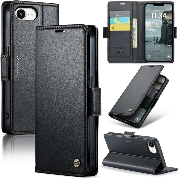 free ads Teeirllim Caset för iPhone 17e, Premium PU Leather Flip Wallet Case med RFID-blockering och magnetiska kortplatser