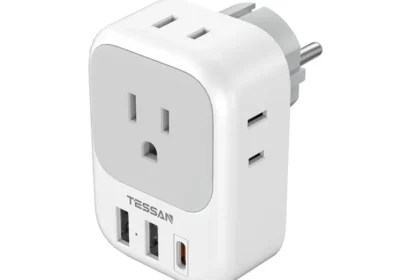 free ads TESSAN 変換プラグ、韓国製 SE型 コンセント換算器、4 ACコンセント、1 USB-Cポート、2 USB-Aポート、GE対応 in Japan