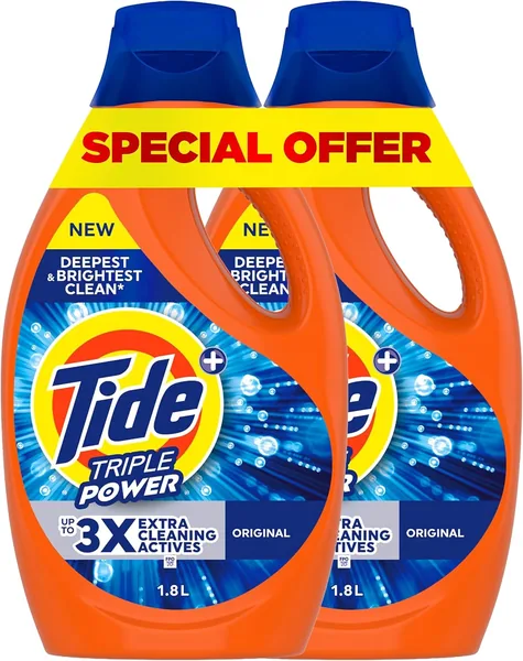 free ads Tide Triple Power منظف سائل أصلي 1.8 لتر x 2، عبوة مزدوجة