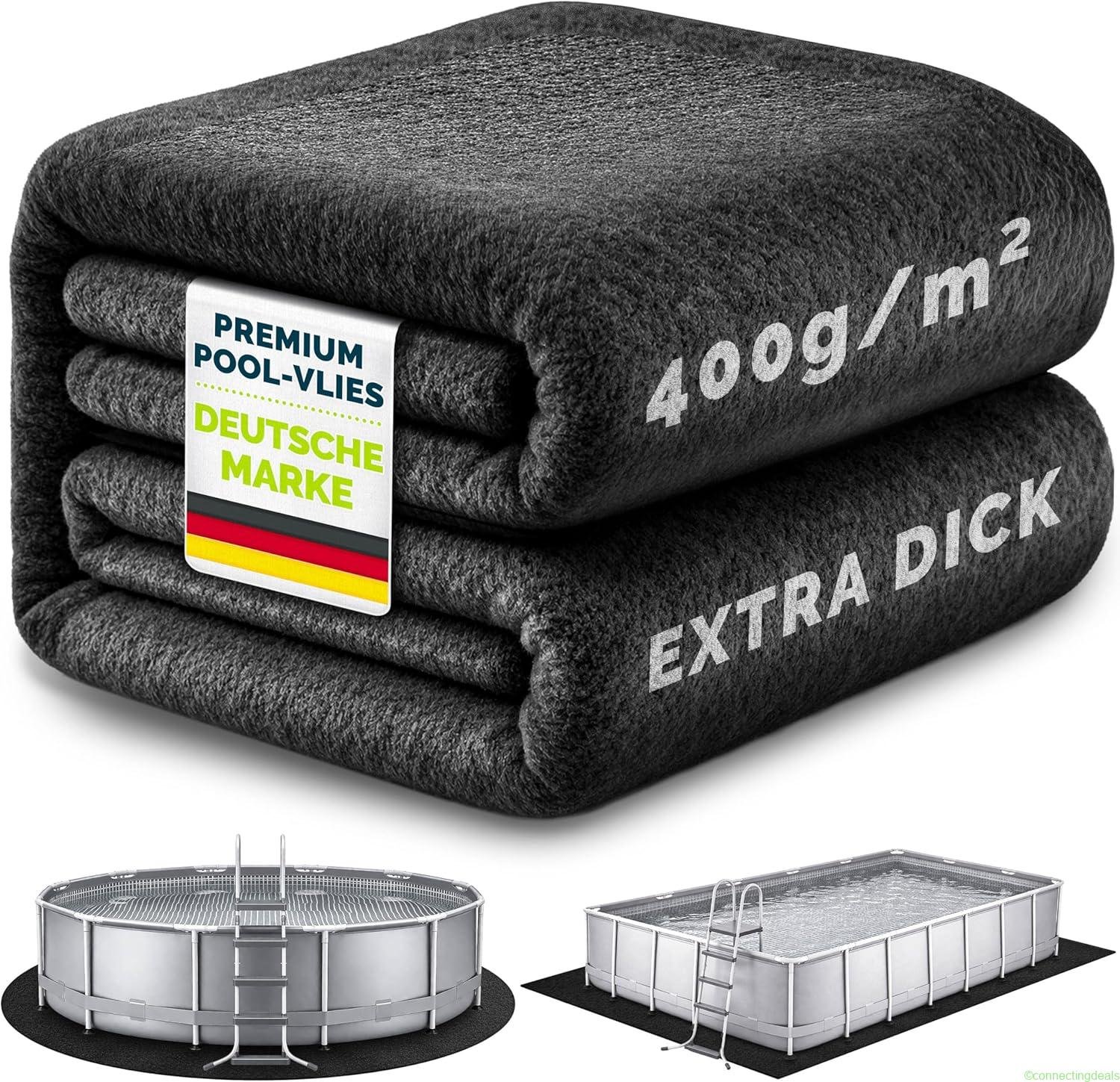 free ads tillvex® Premium Pool Underlay Round 400 cm Geotextile 400 g/m² | Ground Sheet for Pools up to Diame