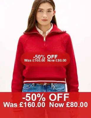 free ads Tommy Hilfiger 50% Off Pure Cotton Half Zip Jumper