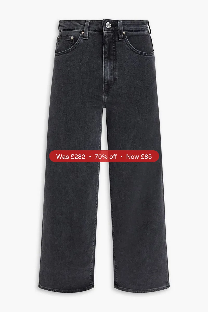 free ads TOTEME Cropped high-rise wide-leg jeans – 70% Off