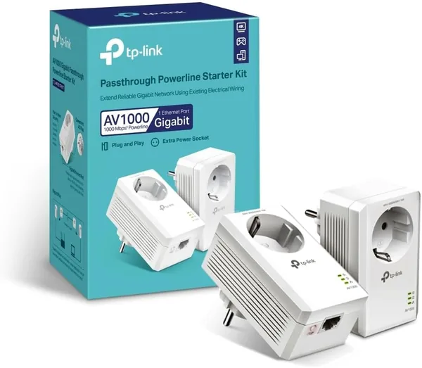 free ads TP-Link Powerline 1000 Mbps avec port Gigabit et prise Type F intégrée – Kit de 2 boîtiers powerline – Idéal pour profiter d’un multimédia fluide