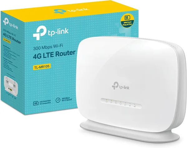 free ads TP-Link TL-MR105 | Router 4G LTE Cat 4, hasta 300 Mbps, MicroSim, Puerto Ethernet LAN/WAN, Desconectado