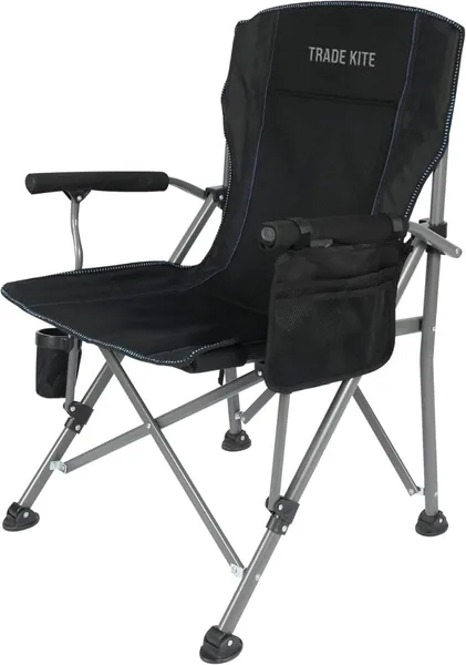 free ads Trade Kite Heavy Duty Camping Chair – 200kg Oversized Folding Chair with Cup Holder & Storage