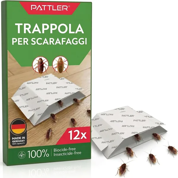 free ads Trappi per blatte indoor Pattler – 12 pezzi, senza veleno, con colla ad alta resistenza per l’eliminazione delle blatte