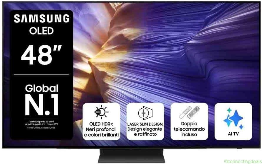 free ads TV OLED Samsung 48” QE48S94FAEXZT, 4K, AI, Processore NQ4, Motion Xcelerator 144Hz – Best Price