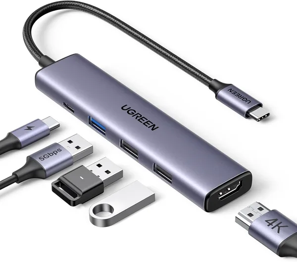 free ads UGEN Revodok 105 USB C Hub PD100W: 4K HDMI, 3x USB A, Adapter für iPhone 17 (39% Rabatt)