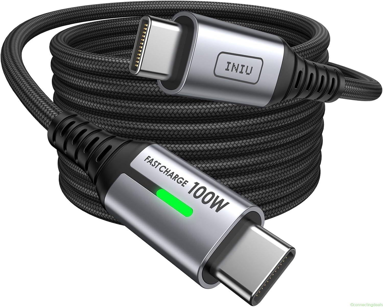 free ads USB-C Kabel INIU [2m] 100W PD 5A Schnellladung – 42% Off