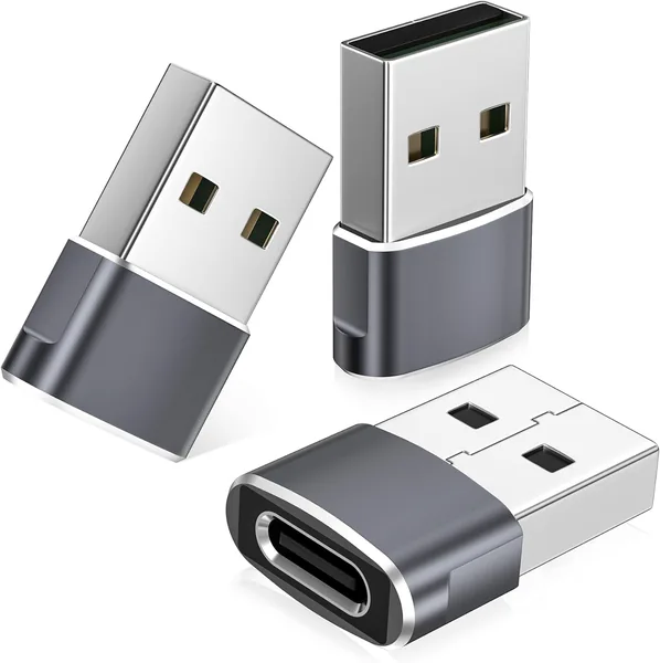 free ads USB-C weiblich auf USB männlich Adapter, 3er Pack – Ladeadapter für iPhone 11/12/13 Pro Max, SE und iPad M