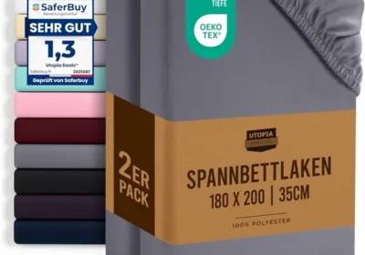 free ads Utopia Bedding, Set von 2 passenden Laken, 180 x 200 cm, Grau, Brushed Microfibre passtes Laken, 35 cm tiefe Tasche in Denmark