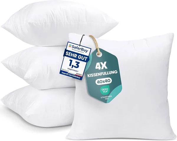 free ads Utopia Bettwäsche Set mit 4 Kissenfüllern, Filler-Kissen (41% Rabatt)