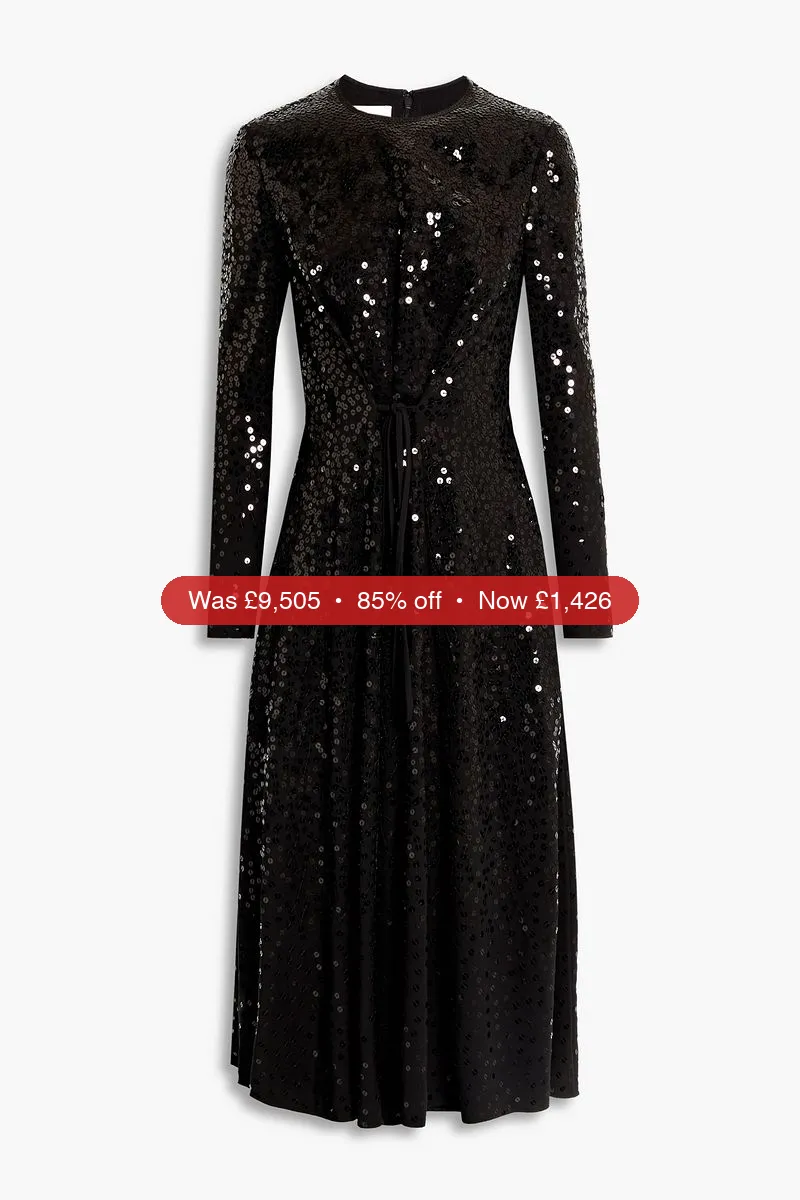free ads VALENTINO GARAVANI Sequined silk-crepe dress – 85% Off
