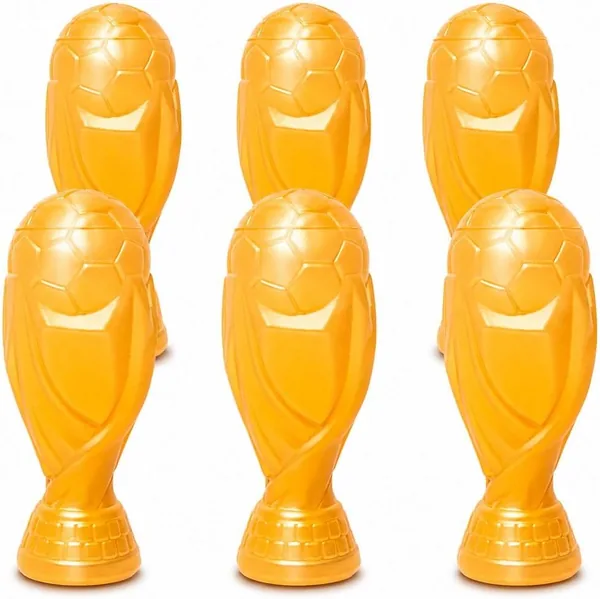 free ads Vasos Copa del Mundo, Diseño de Trofeo Dorado, 30 cm Alto, Reutilizables, Ideales para Fiestas y Ver el Partido, 6 Piezas – Mejor Precio