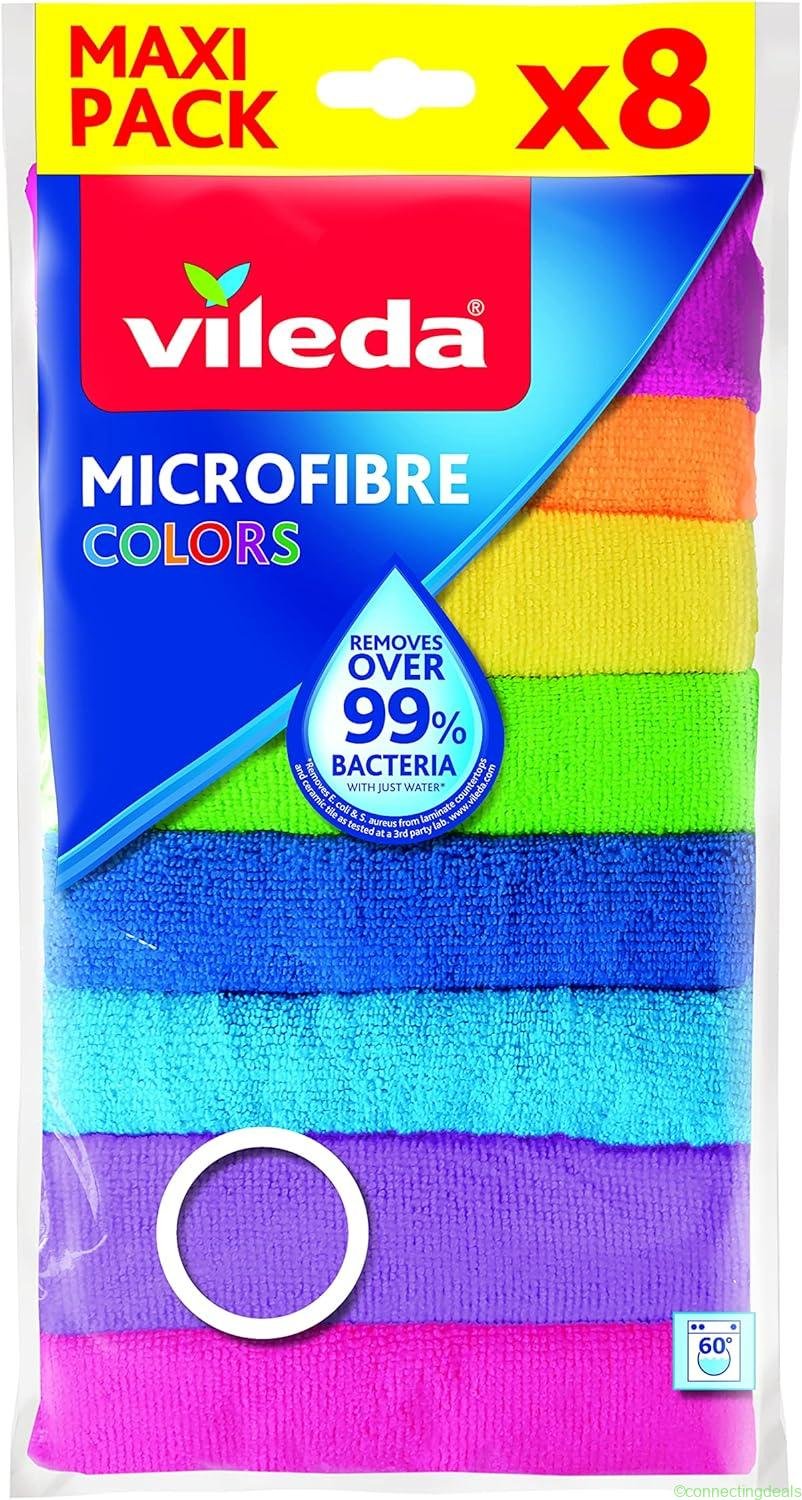 free ads Vileda Ściereczka Mikrofibra COLORS 8 szt. | Chłonne i Trwałe | Wielokolorowe