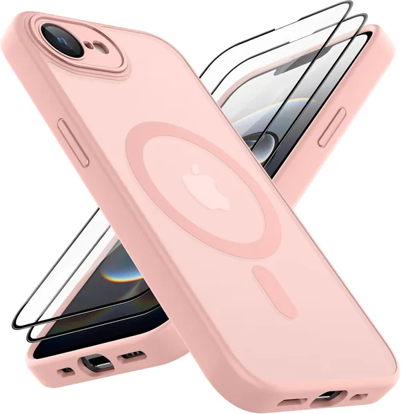 free ads Wanme Funda para iPhone 16e/ 17e con MagSafe, Carcasa Magnética con 2 Protectores de Pantalla – Funda Protectora Translúcida
