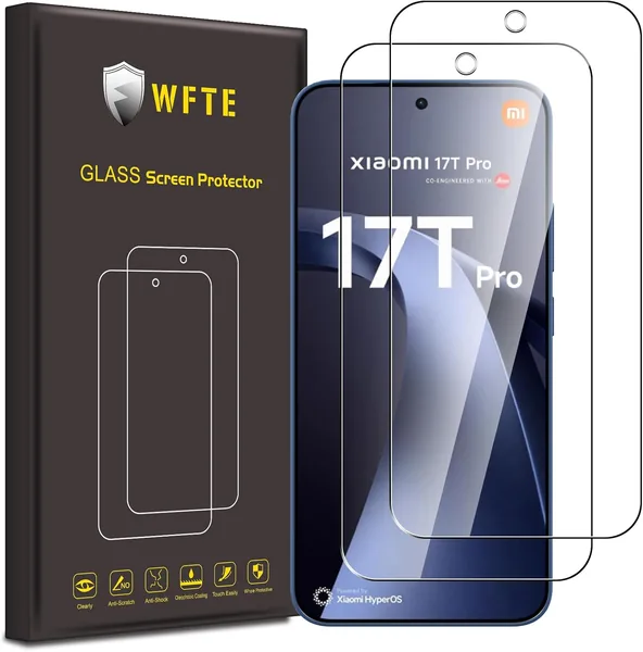 free ads WFTE 2-delat härdat glas för Xiaomi 17T Pro/Mi 17T Pro/Xiaomi 17 T Pro 5G, 9H hårdhet, reptålig, fingeravtrycksskammig – Best Deal