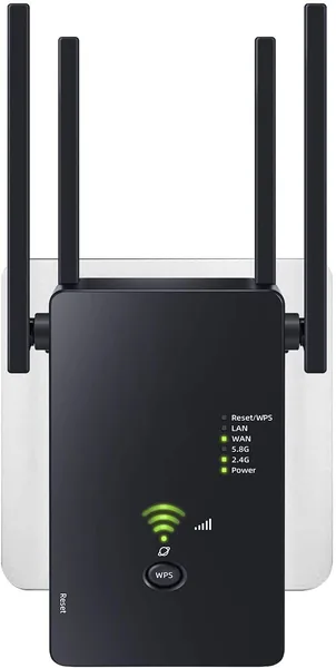 free ads WLAN-Verstärker 1200 Mbit/s WLAN-Wiederholer Ultraxtender WiFi-Verstärker mit LAN-Anschluss, WPS, Kompatibel