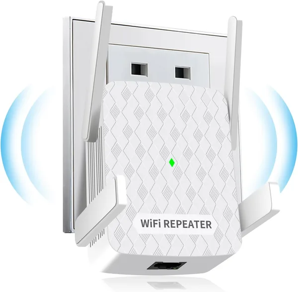 free ads WLAN-Verstärker 1200Mbit/s WiFi Repeater Dual Band, 5GHz + 2.4GHz, WiFi-Booster bis zu 200 m²