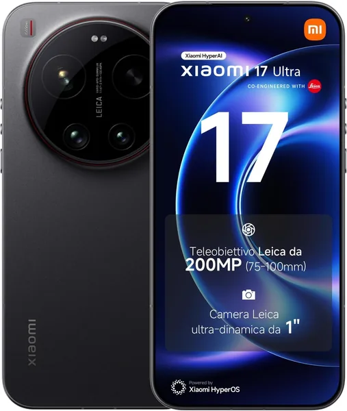 free ads Xiaomi 17 Ultra, Smartphone 16+512GB, Obiettivo Telefotografia Leica 200MP 75-100mm, Tecnologia LOFIC HDR, HyperAI, Lenti APO Leica