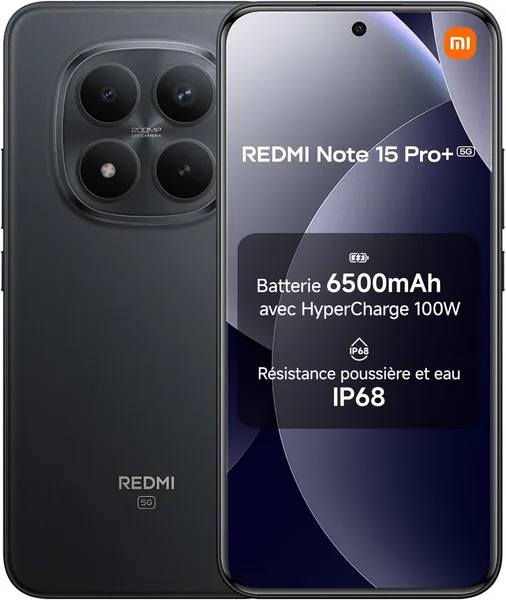 free ads Xiaomi Redmi Note 15 Pro+ 5G – Écran 6.83 pouces AMOLED, 12 Go + 512 Go, Batterie 6500 mAh, Étanche IP66/IP68, Caméra 200 MP, Offre Spéciale 28% de Réduction