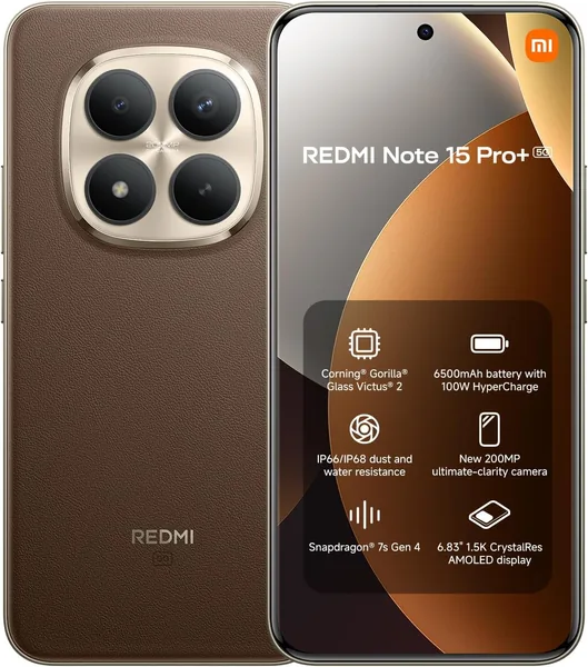 free ads Xiaomi Redmi Note 15 Pro+ 5G – Teléfono inteligente de 8 GB + 256 GB, pantalla AMOLED de 6.83 pulgadas, Snapdragon 7 Gen 4, cámara de 200 MP, Hypercharge (31% de descuento)