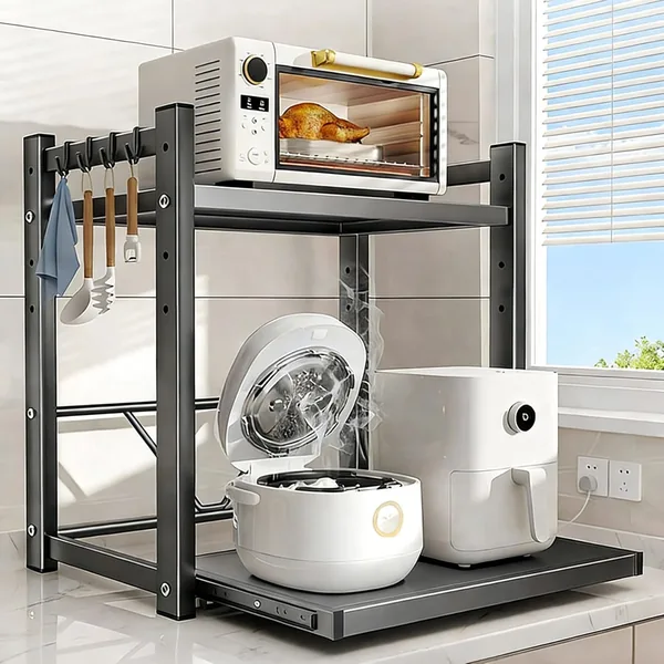 free ads YFFSFDL Adjustable Metal Rack with Drawer – Best Price